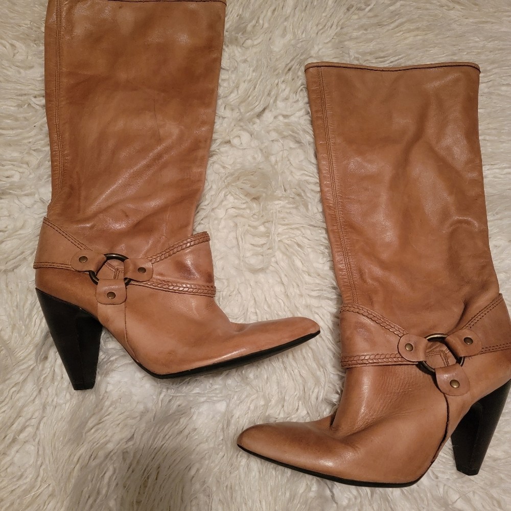 Tan Leather Boots Size 10